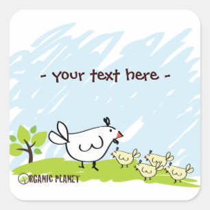 Chicken Family Organic Planet Stickers
