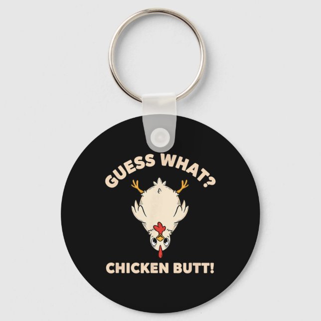 Chicken Fan, My guess What  Clucker  Key Ring (Front)
