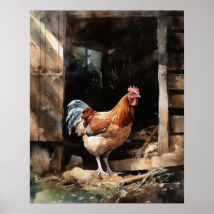 Chicken Farm Animal Art Print Poster