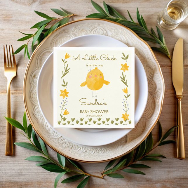 Chicken farm animals whimsical baby shower napkin (Chicken farm animals whimsical spring baby shower personalized napkins chick baby shower decor)