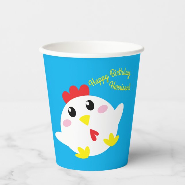 Chicken Farm Birthday Party Kids Paper Cups (Front)