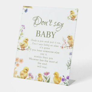 Chicken farm Don't Say Baby Baby Shower Game sign