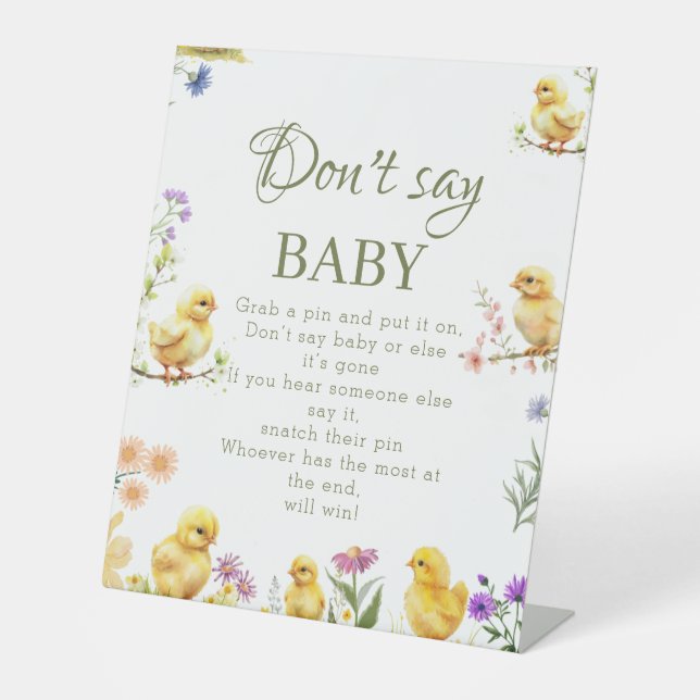 Chicken  farm Don't Say Baby Baby Shower Game sign (Front)