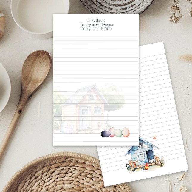 Chicken Farm Egg Seller Lined Stationery (Creator Uploaded)