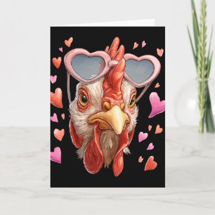 Chicken Farm Farmer Valentine's Day Heart Sungles  Card