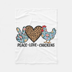Chicken Farm Farming Peace Love Chickens For Women Fleece Blanket