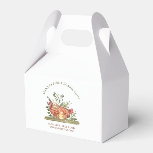 Chicken Farm Fresh Egg service Favour Box (Front Side)