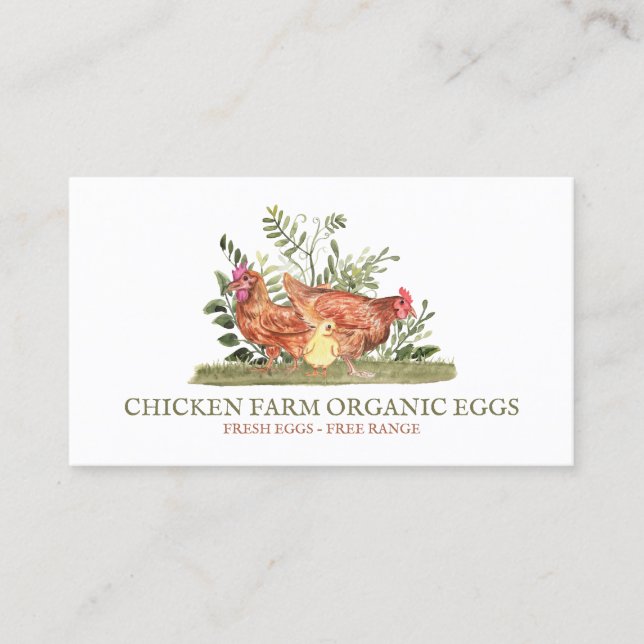 Chicken Farm Fresh Eggs Business Card (Front)