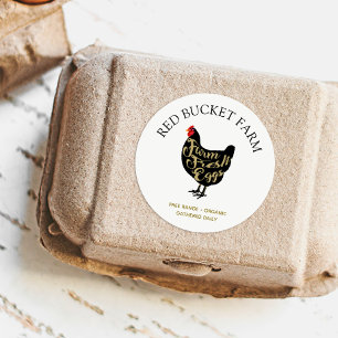 Chicken Farm Fresh Eggs Retro Classic Round Sticker