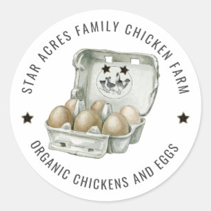 Chicken Farm Fresh Organic Eggs Classic Round Sticker