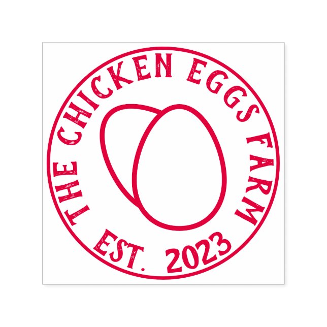 Chicken Farm Organic Egg Self-inking Stamp (Design)