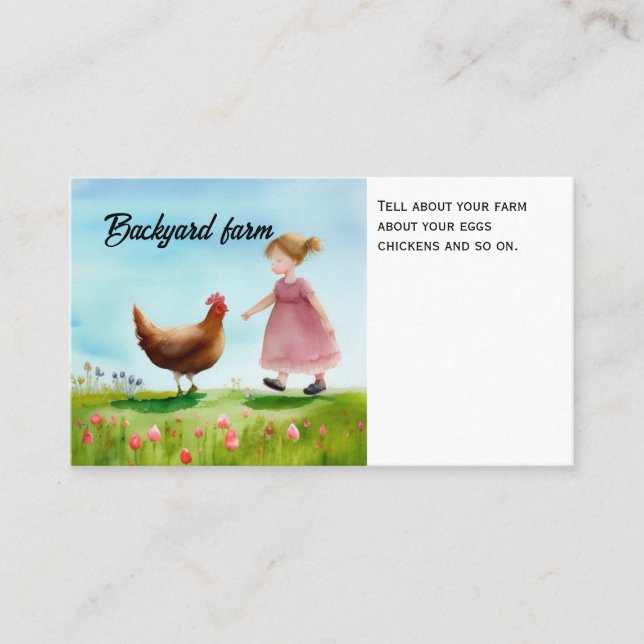 Chicken Farm Rusic Organic Calling Card (Front)