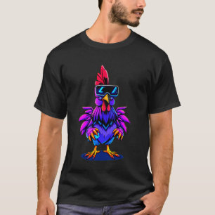 Chicken Farm Tag Gamer Funny Sunglasses Farmer Men T-Shirt