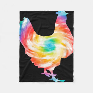 Chicken Farmer Chicken Lover Farming Tie Dye Fleece Blanket