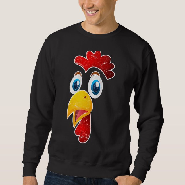 Chicken Farmer Chickens Owner Chicken Face Sweatshirt (Front)
