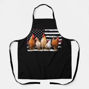Chicken Farmer Cool USA Flag Independence Poultry  Apron
