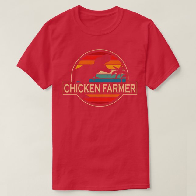 Chicken Farmer Dinosaur T-Shirt (Design Front)