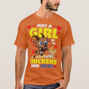 Chicken Farmer Girls Farming Farm Animal Goat T-Shirt