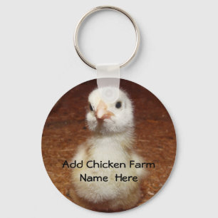 Chicken Farmer Keychain with Baby Chick