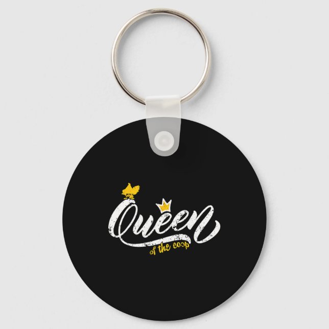 Chicken Farmer Queen Of The Coop  Key Ring (Front)