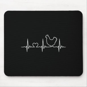 Chicken Farming Heartbeat Funny Chicken Farmer Mouse Pad
