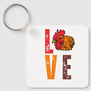 Chicken Farming - Hen Rooster Lover Chicken Farmer Key Ring