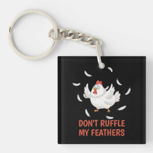 Chicken Feathers Key Ring