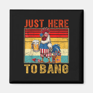 Chicken Fireworks 4th Of July Here To Bang Retro A Magnet