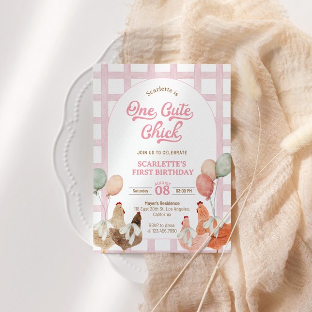 Chicken First Birthday Invitation (Creator Uploaded)