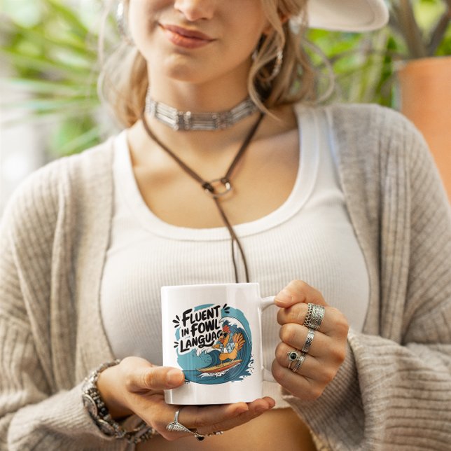 Chicken Fluent in Fowl Language Coffee Mug (Creator Uploaded)