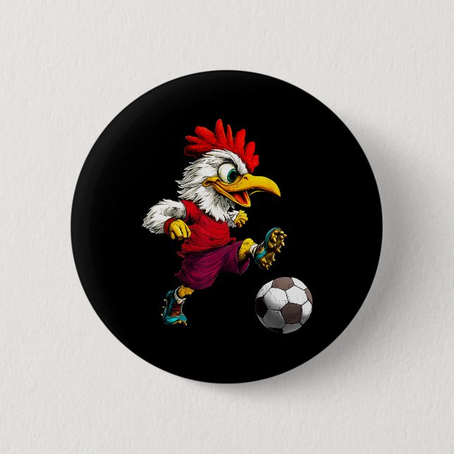 Chicken Footller  6 Cm Round Badge (Front)