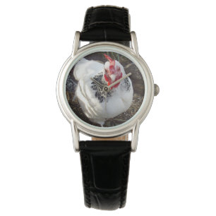 Chicken_Freckles_Ladies_Black_Leather_Watch Watch