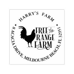 Chicken Free Range Farm Theme Self-inking Stamp
