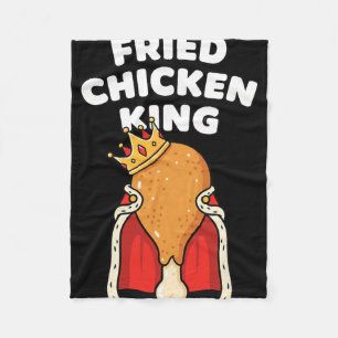 Chicken Fried Chicken King Drumstick Crown Fleece Blanket