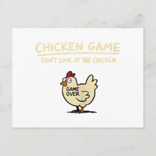 Chicken Game Don't Look At The Chicken Funny Chick Holiday Postcard