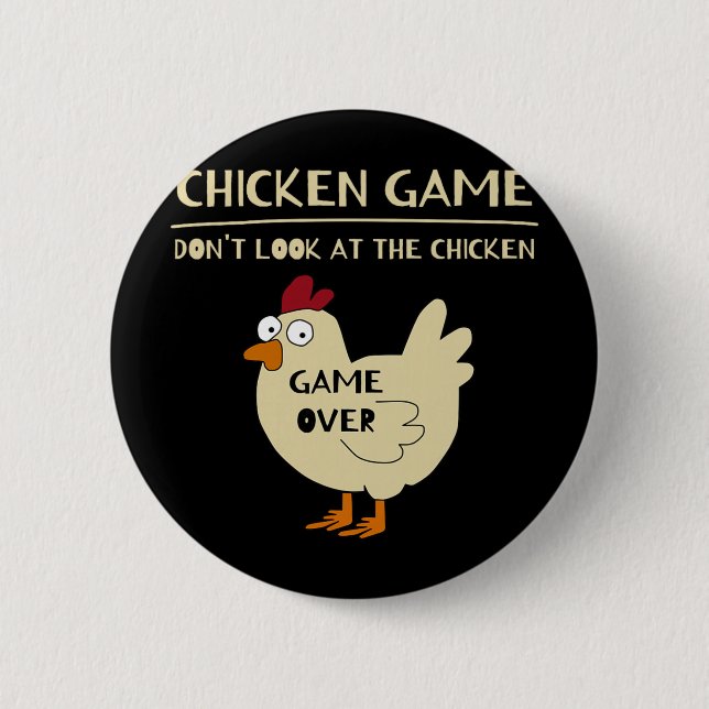 Chicken Game Funny Chicken  6 Cm Round Badge (Front)
