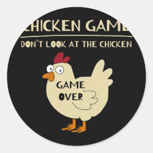 Chicken Game Funny Chicken Classic Round Sticker