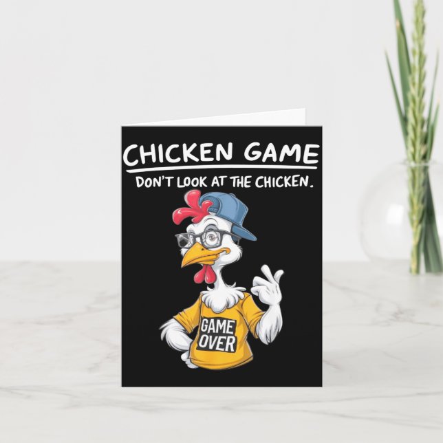 Chicken Game Humorous Family Tee - Uni-adults &amp Card (Front)