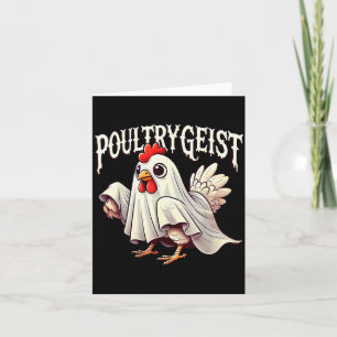 Chicken Ghost Ultrygeist Funny Halloween Farmer  Card