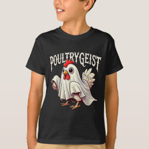 Chicken Ghost Ultrygeist Funny Halloween Farmer  T-Shirt