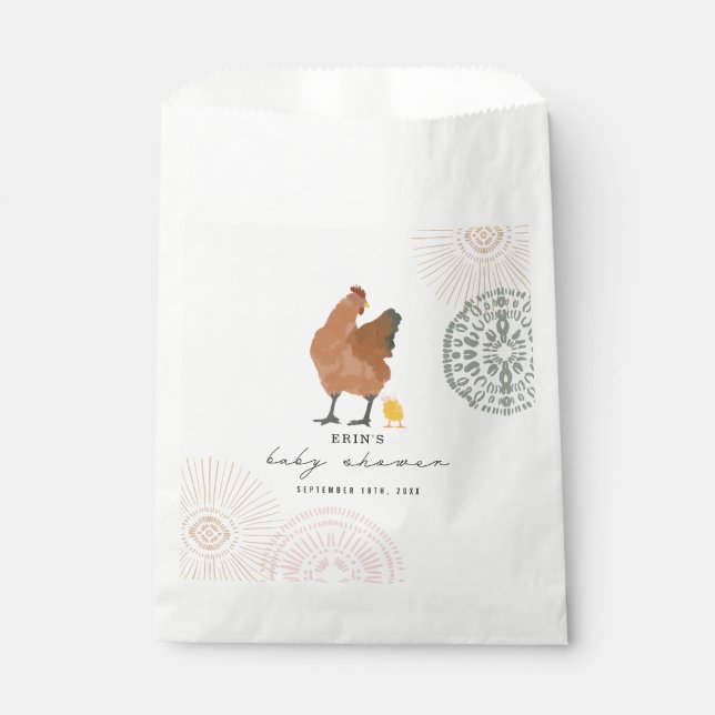 Chicken Girl Baby Shower Chick Favour Bags (Front)