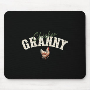 Chicken Granny Vintage Hen Floral Poultry Farming Mouse Pad