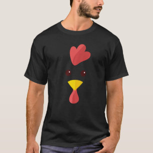 Chicken Halloween Costume Simple Farm Animal Face T-Shirt