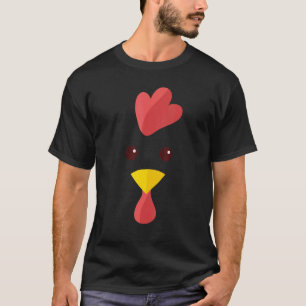 Chicken Halloween Costume Simple Farm Animal Face T-Shirt