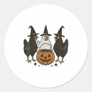 Chicken Halloween Costume Spooky Season Funny Chic Classic Round Sticker