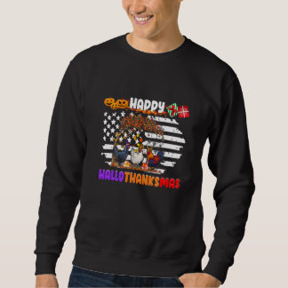 Chicken Halloween Happy HalloThanksMas Autumn Than Sweatshirt