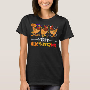 Chicken Halloween Happy HalloThanksMas Autumn Than T-Shirt