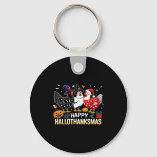 Chicken Halloween Thanksgiving Funny Happy Halloth Key Ring