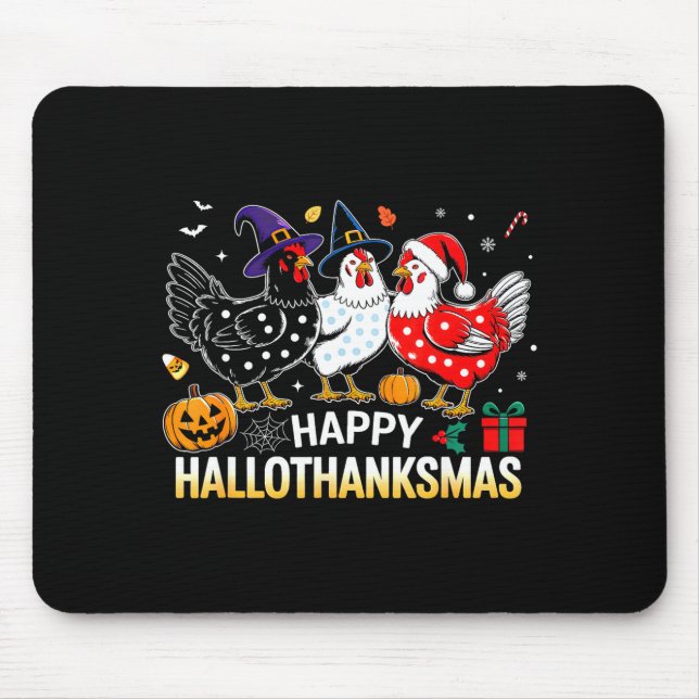 Chicken Halloween Thanksgiving Funny Happy Halloth Mouse Pad (Front)