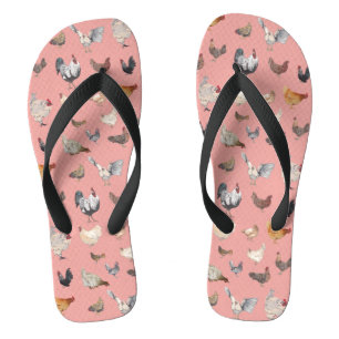 Chicken Happy pattern Jandals